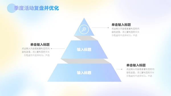 三色蓝紫黄弥散风运营工作总结PPT模板