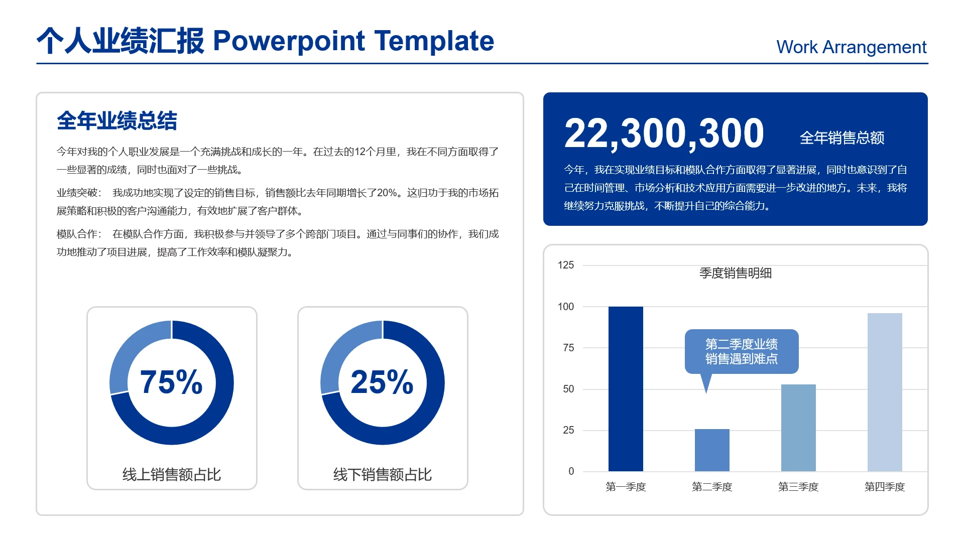 高级感工作汇报图表个人业绩全年业绩报告