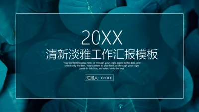 清新淡雅个人工作总结汇报通用PPT模板