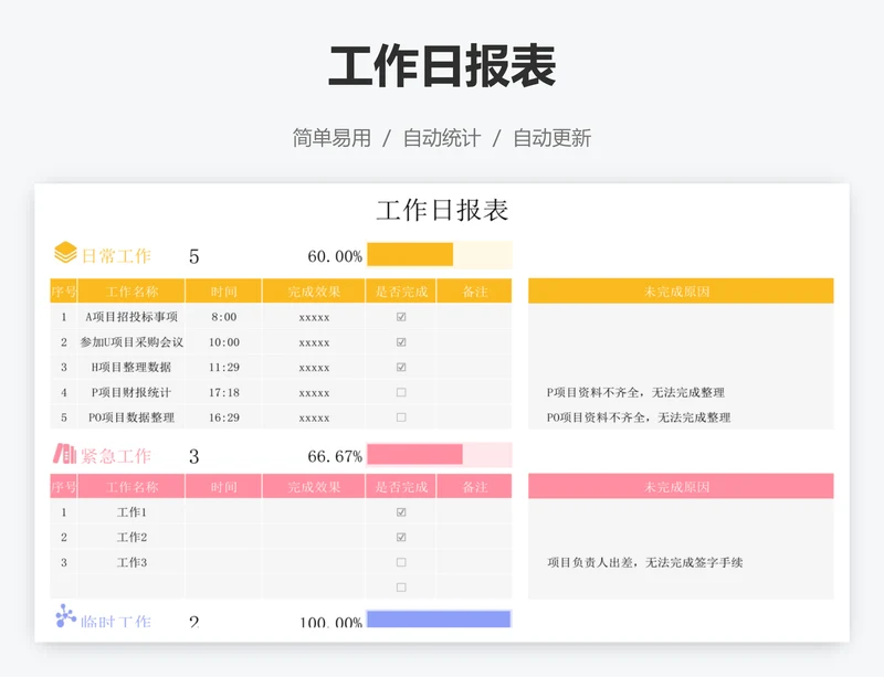 工作日报表