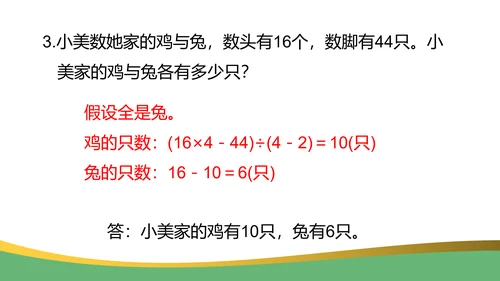 鸡兔同笼数学奥数教学课件通用PPT课件模板