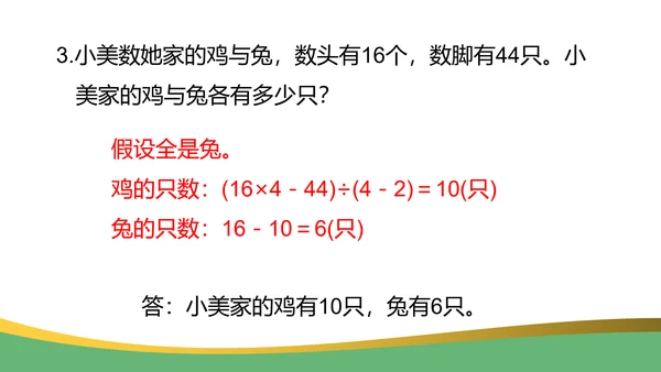 鸡兔同笼数学奥数教学课件通用PPT课件模板