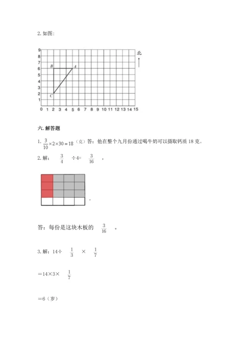 人教版六年级上册数学期中测试卷含答案下载.docx