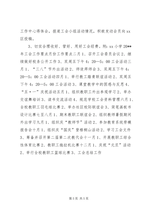 希望小学20XX年工会工作计划.docx