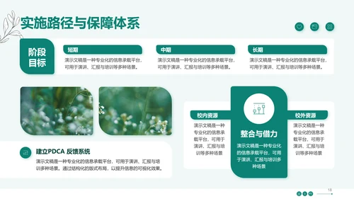 绿色小清新大学生职业生涯规划PPT模板