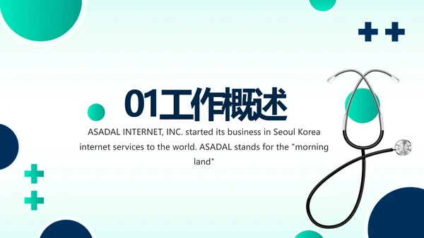 蓝色大气医疗医学年终工作总结PPT