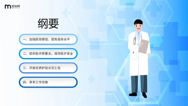 蓝色清新微粒体医疗行业医院年终工作总结PPT年终总结