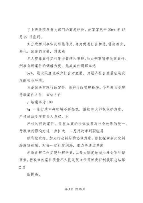 人民法院岗位目标责任制履职总结精编.docx