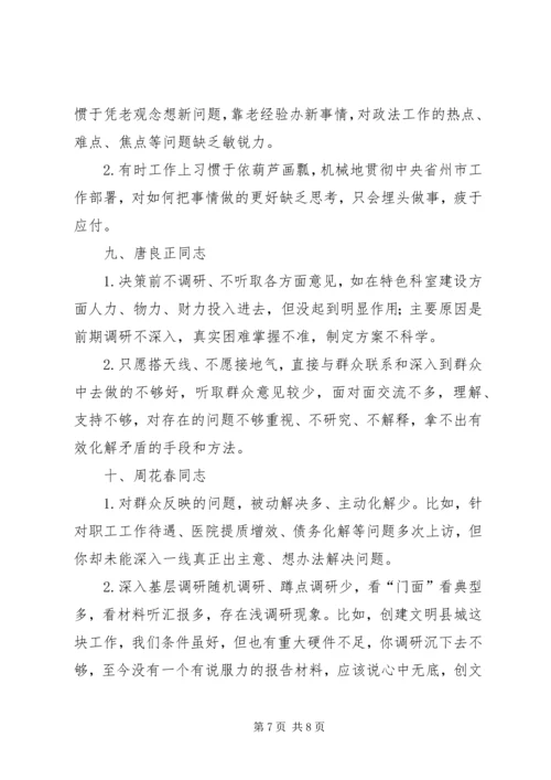 民主生活会组织生活会党员互相批评清单.docx