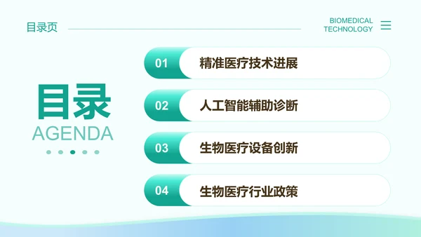 绿色3D风医疗技术创新PPT模板