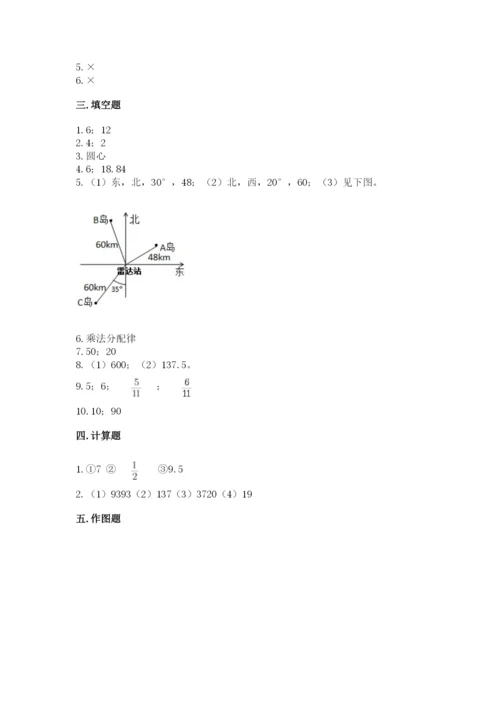 2022六年级上册数学期末测试卷（突破训练）word版.docx