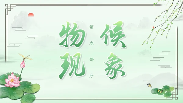 绿色水墨中国风立夏PPT模板