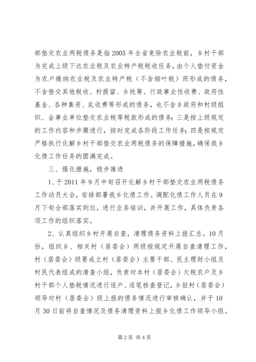 解决乡政府垫交农业两税债务工作方案 (4).docx