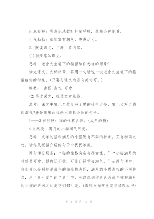 老舍《猫》教学设计8篇.docx