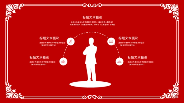 红色狗年剪纸风年终总结通用PPT模板