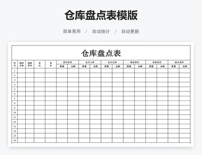 仓库盘点表模版