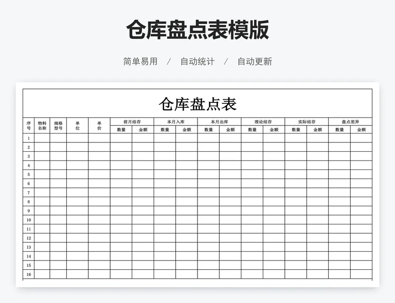 仓库盘点表模版