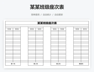 某某班级座次表