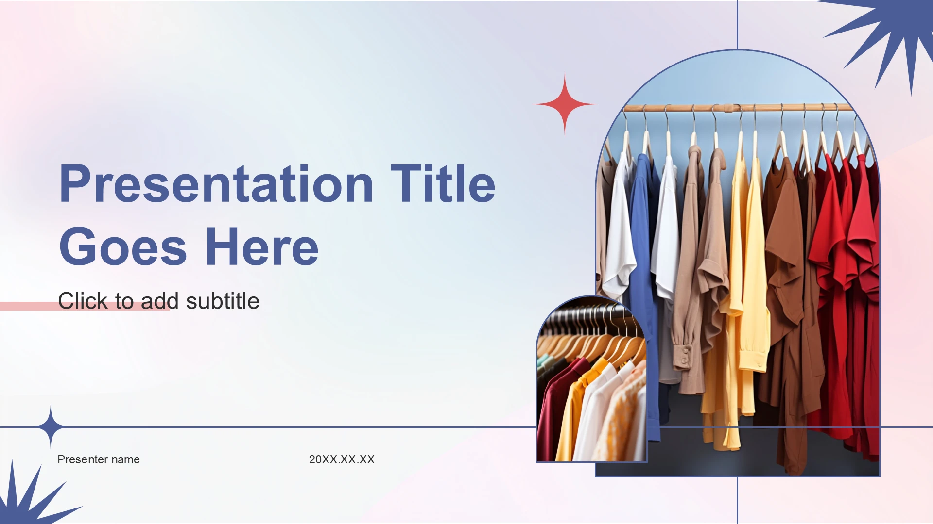 蓝色商务风服装时尚PPT主题