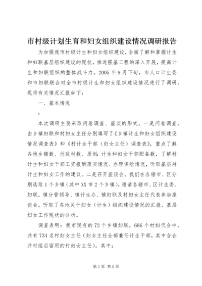 市村级计划生育和妇女组织建设情况调研报告 (2).docx