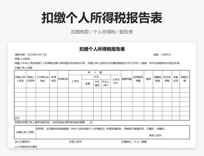 扣缴个人所得税报告表
