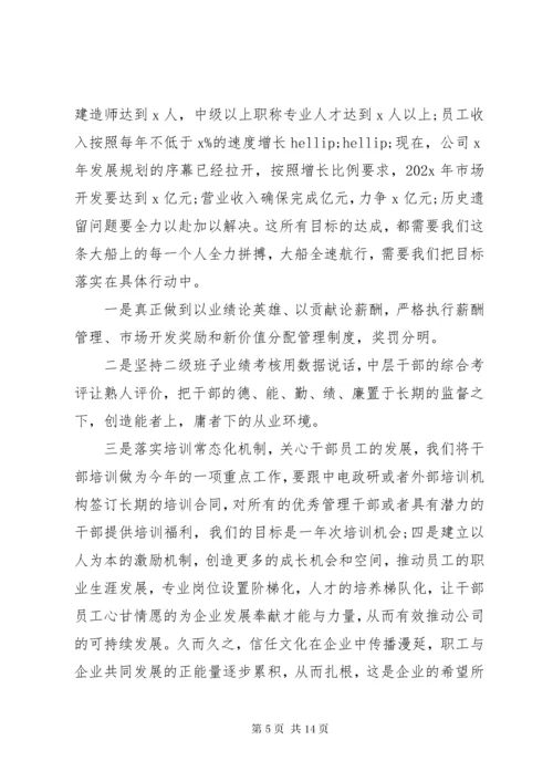 公司年终总结领导致辞稿.docx