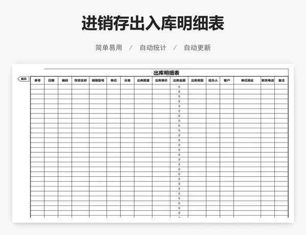 进销存出入库明细表