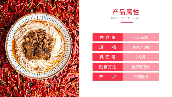 白色简约风餐饮螺蛳粉宣传产品介绍