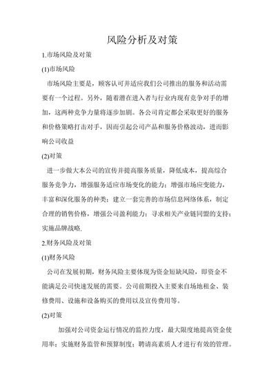风险分析及对策