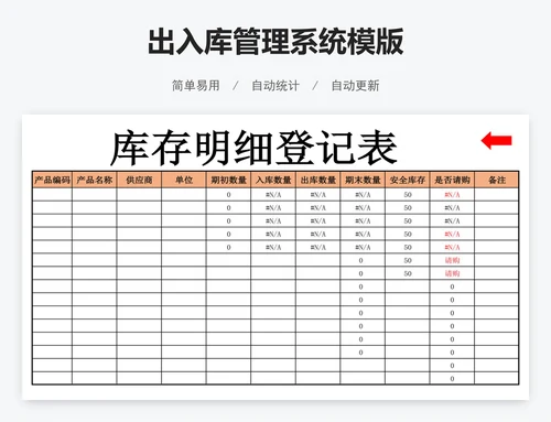 出入库管理系统模版