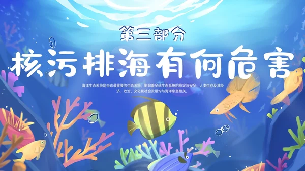 蓝色卡通插画教育课件守护蓝星海好有你动态PPT海洋