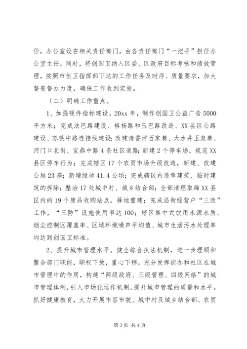 区人民政府创卫表态发言.docx