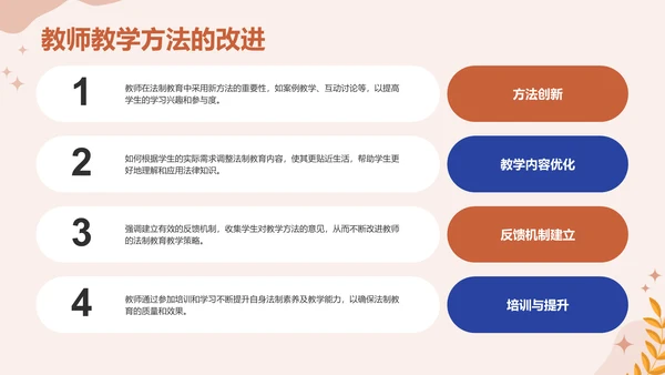 橙色插画风法制教育主题班会PPT模板
