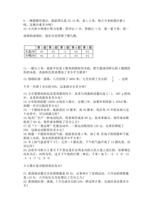 六年级小升初数学解决问题50道带答案（精练）.docx