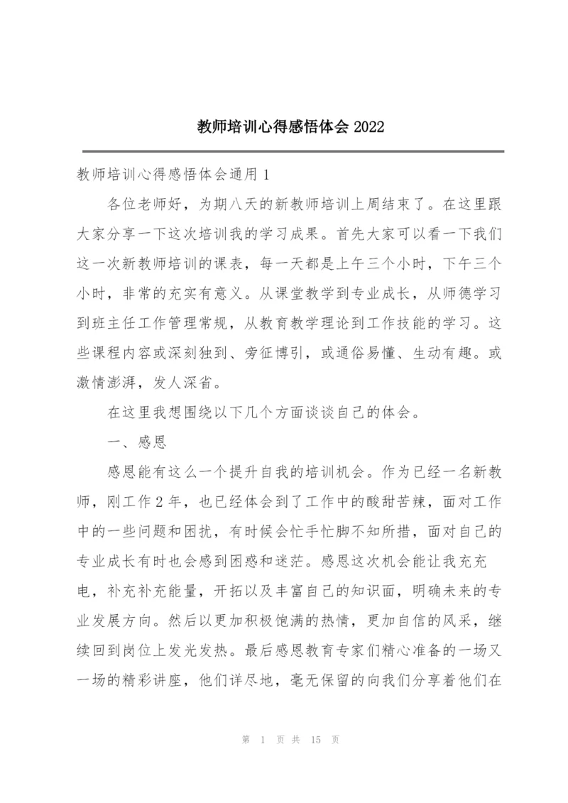 教师培训心得感悟体会2022.docx