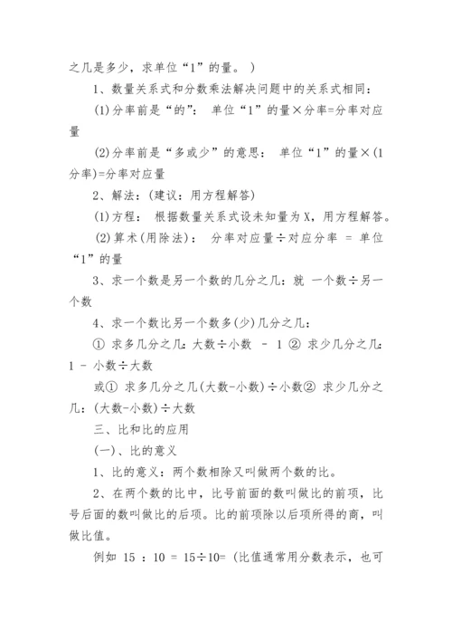 六年级上册数学知识点笔记人教版.docx