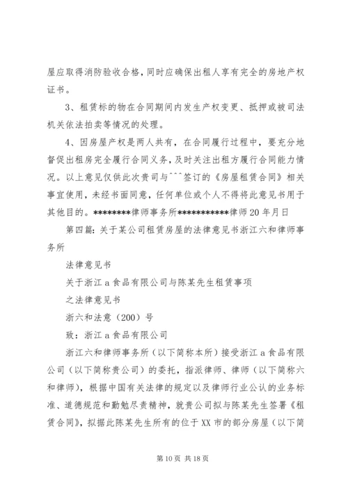 关于两公司之间房屋《租赁合同》的意见书.docx