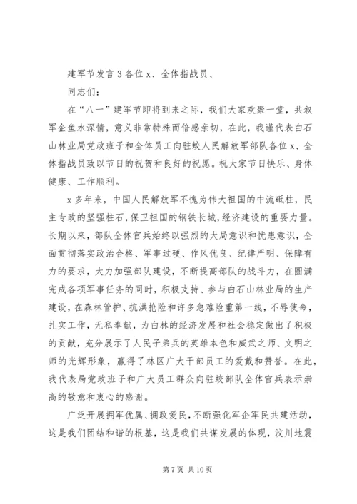 关于建军节发言.docx