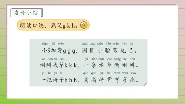 【课堂无忧】汉语拼音-5. g k h 任务型教学（第1课时）（课件）
