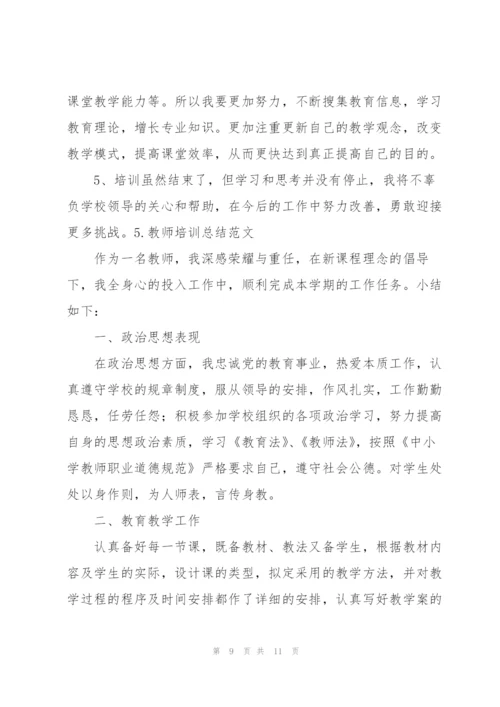 教师培训总结范文（5篇）.docx