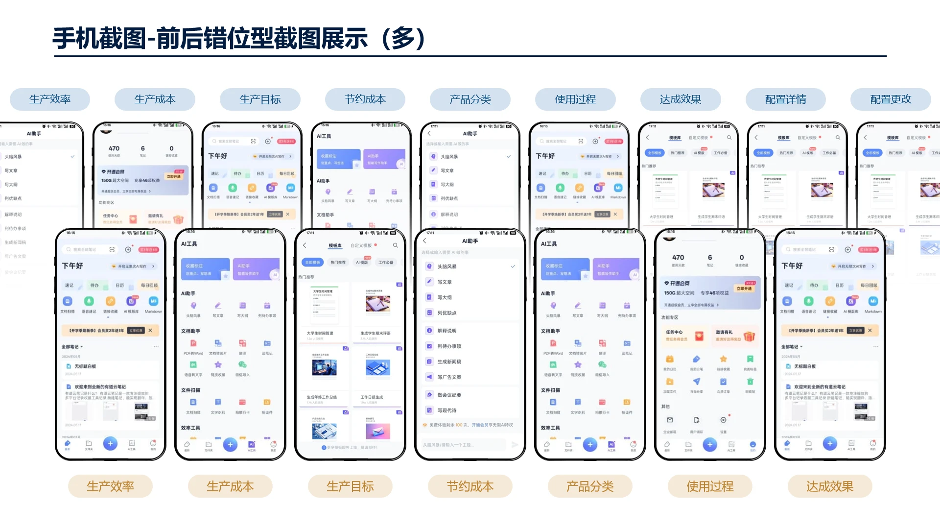 高端大气创意图文排版手机截图前后错位多图截图展示