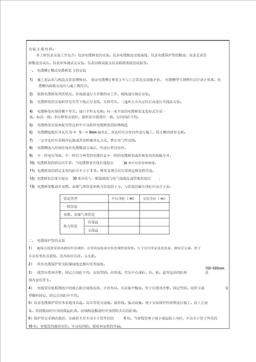 电气仪表安装技术交底记录3543G111演示教学