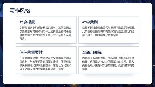 卡通深黑色白夜行文学小说读书分享会PPT模板
