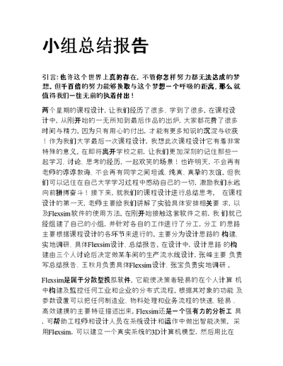 小组总结报告