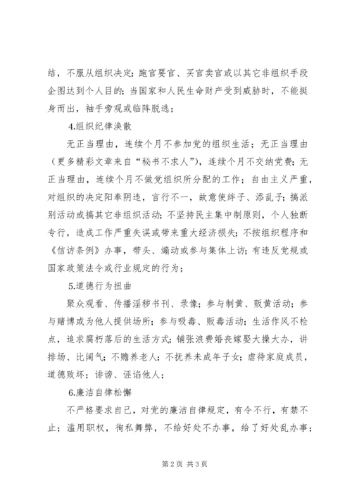 机关、事业单位不合格党员的主要表现.docx