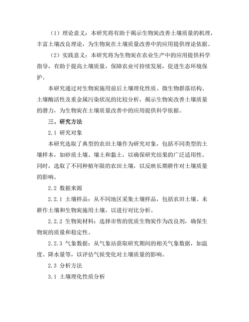 生物炭对土壤质量改善的研究