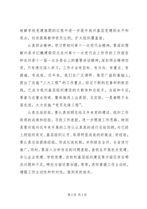 学习州党代会精神心得体会 (2).docx