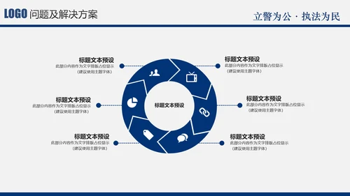 蓝色庄严大气公安警察特警武警民警PPT