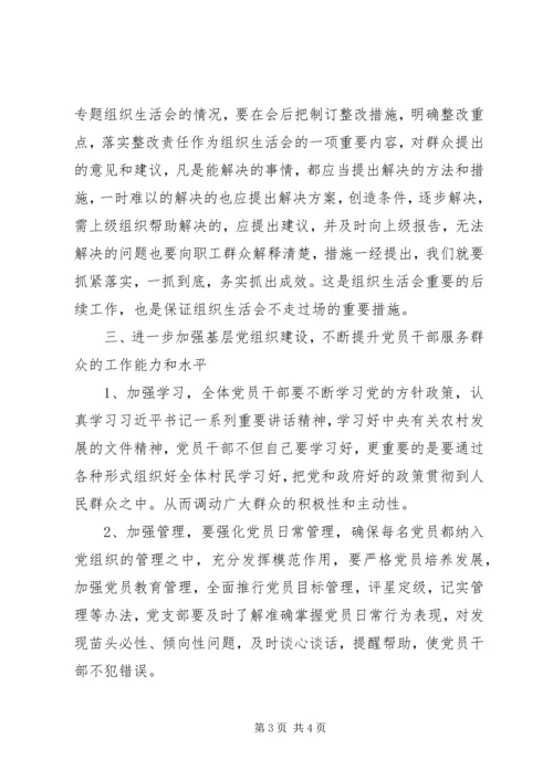 参加村党支部专题组织生活会上的讲话.docx