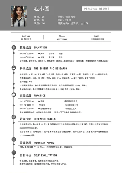 读博简历模板